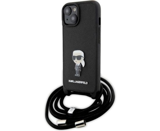 Karl Lagerfeld KLHCP15SSASKNPSK Crossbody Saffiano Mon Aizsargapvalks priekš iPhone 15/14/13 6.1" / melns Neoriģinālie Maciņi