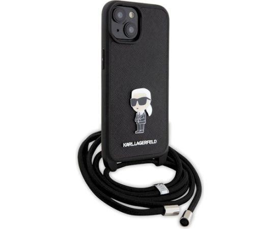 Karl Lagerfeld KLHCP15SSASKNPSK Crossbody Saffiano Mon Aizsargapvalks priekš iPhone 15/14/13 6.1" / melns Neoriģinālie Maciņi