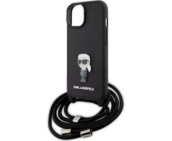 Karl Lagerfeld KLHCP15SSASKNPSK Crossbody Saffiano Mon Aizsargapvalks priekš iPhone 15/14/13 6.1" / melns Neoriģinālie Maciņi