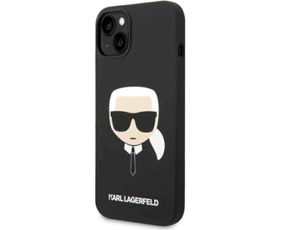 Karl Lagerfeld KLHCP14MSLKHBK Silicone Karl`s Hea Hardcase Aizsargapvalks priekš iPhone 14 Plus / 15 Plus 6,7" / melns Neoriģinālie Maciņi