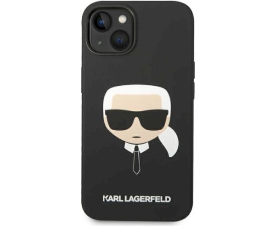 Karl Lagerfeld KLHCP14MSLKHBK Silicone Karl`s Hea Hardcase Aizsargapvalks priekš iPhone 14 Plus / 15 Plus 6,7" / melns Neoriģinālie Maciņi