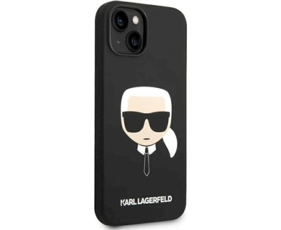 Karl Lagerfeld KLHCP14MSLKHBK Silicone Karl`s Hea Hardcase Aizsargapvalks priekš iPhone 14 Plus / 15 Plus 6,7" / melns Neoriģinālie Maciņi