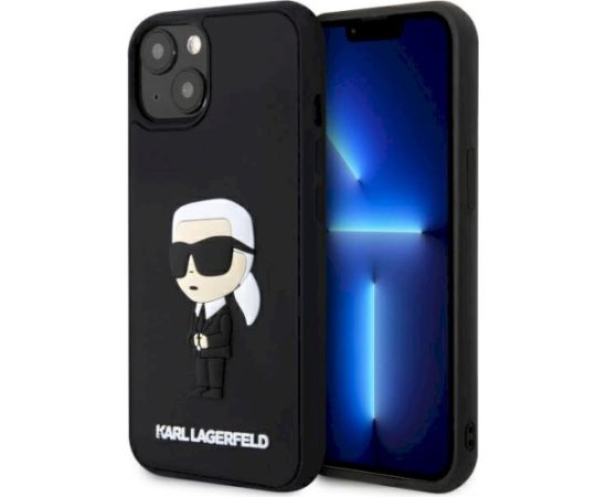 Karl Lagerfeld KLHCP14M3DRKINK Rubber Ikonik 3D Aizsargapvalks priekš iPhone 14 Plus / 15 Plus 6.7" / melns Neoriģinālie Maciņi