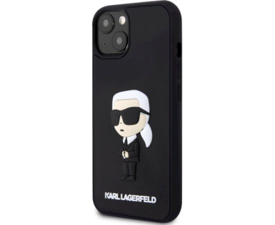 Karl Lagerfeld KLHCP14M3DRKINK Rubber Ikonik 3D Aizsargapvalks priekš iPhone 14 Plus / 15 Plus 6.7" / melns Neoriģinālie Maciņi