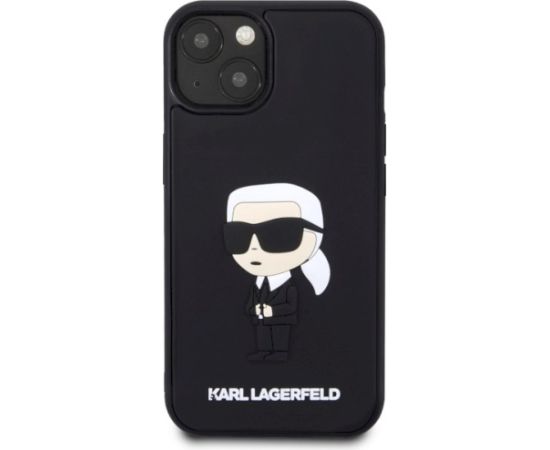 Karl Lagerfeld KLHCP14M3DRKINK Rubber Ikonik 3D Aizsargapvalks priekš iPhone 14 Plus / 15 Plus 6.7" / melns Neoriģinālie Maciņi
