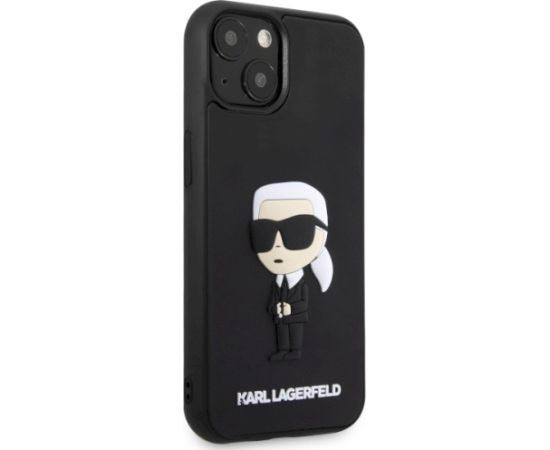 Karl Lagerfeld KLHCP14M3DRKINK Rubber Ikonik 3D Aizsargapvalks priekš iPhone 14 Plus / 15 Plus 6.7" / melns Neoriģinālie Maciņi