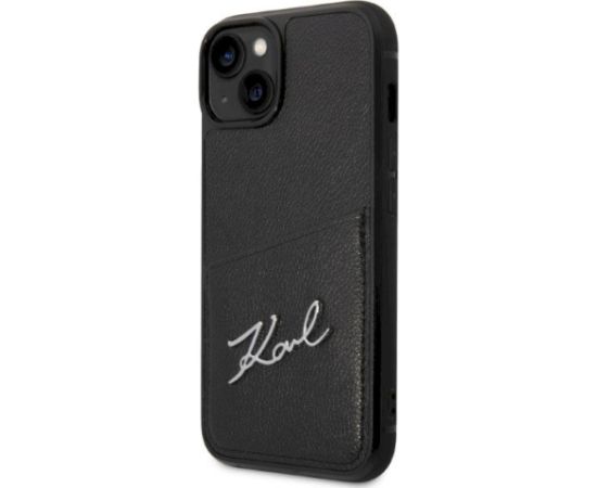 Karl Lagerfeld KLHCP14MCSSK Signature Logo Cardsl Aizsargapvalks priekš iPhone 14 Plus/15 Plus 6,7" / melns Neoriģinālie Maciņi
