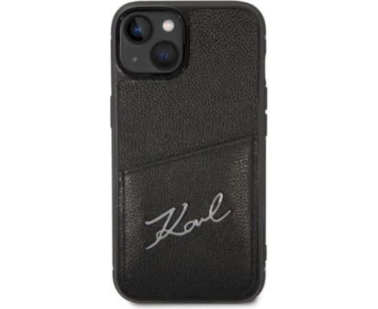 Karl Lagerfeld KLHCP14MCSSK Signature Logo Cardsl Aizsargapvalks priekš iPhone 14 Plus/15 Plus 6,7" / melns Neoriģinālie Maciņi