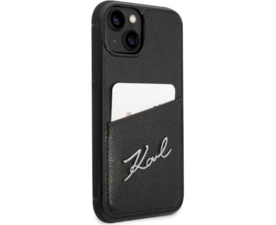 Karl Lagerfeld KLHCP14MCSSK Signature Logo Cardsl Aizsargapvalks priekš iPhone 14 Plus/15 Plus 6,7" / melns Neoriģinālie Maciņi