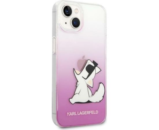 Karl Lagerfeld KLHCP14MCFNRCPI Aizsargapvalks priekš iPhone 14 Plus / 15 Plus 6,7" / rozā Neoriģinālie Maciņi
