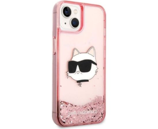 Karl Lagerfeld KLHCP14MLNCHCP Glitter Choupette He Aizsargapvalks priekš iPhone 14 Plus/15 Plus 6,7" / rozā Neoriģinālie Maciņi