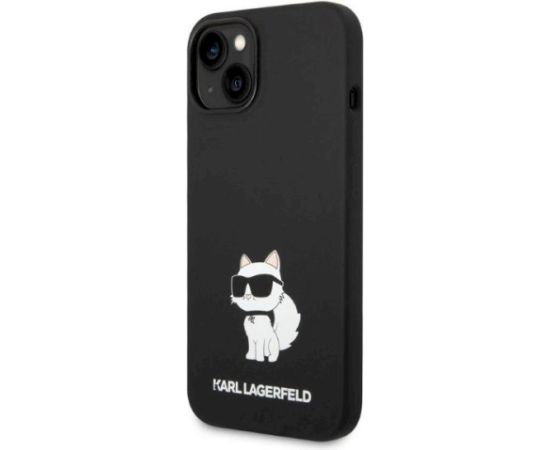 Karl Lagerfeld KLHCP14MSNCHBCK Silicone Choupette Aizsargapvalks priekš iPhone 14 Plus / 15 Plus 6.7" / melns Neoriģinālie Maciņi
