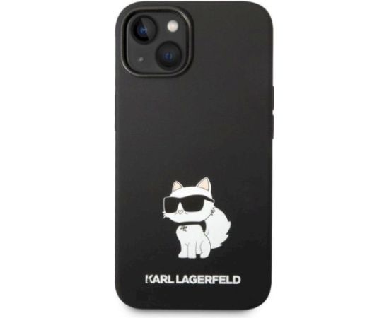 Karl Lagerfeld KLHCP14MSNCHBCK Silicone Choupette Aizsargapvalks priekš iPhone 14 Plus / 15 Plus 6.7" / melns Neoriģinālie Maciņi