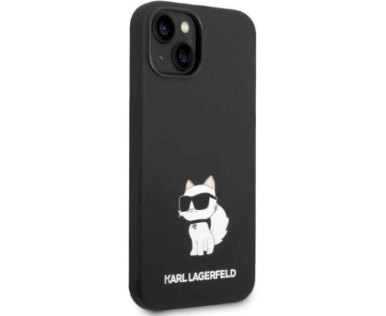 Karl Lagerfeld KLHCP14MSNCHBCK Silicone Choupette Aizsargapvalks priekš iPhone 14 Plus / 15 Plus 6.7" / melns Neoriģinālie Maciņi