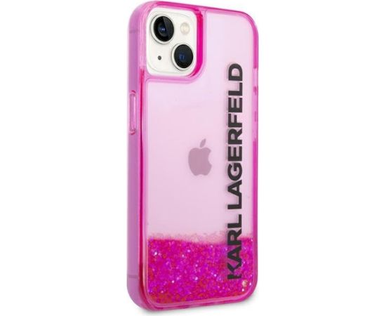 Karl Lagerfeld KLHCP14MLCKVF Hardcase Liquid Glitter Elong Aizsargapvalks priekš iPhone 14 Plus / 15 Plus 6.7" / rozā Neoriģinālie Maciņi