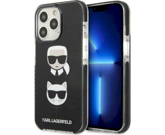 Karl Lagerfeld KLHCP13XTPE2TK Karl&Choupette Head Aizsargapvalks priekš iPhone 13 Pro Max 6,7" / melns Neoriģinālie Maciņi