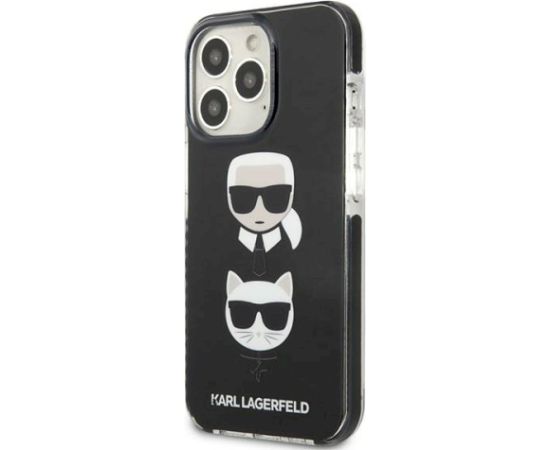 Karl Lagerfeld KLHCP13XTPE2TK Karl&Choupette Head Aizsargapvalks priekš iPhone 13 Pro Max 6,7" / melns Neoriģinālie Maciņi