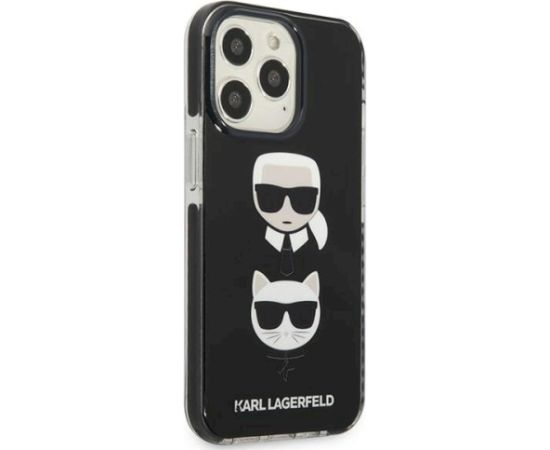 Karl Lagerfeld KLHCP13XTPE2TK Karl&Choupette Head Aizsargapvalks priekš iPhone 13 Pro Max 6,7" / melns Neoriģinālie Maciņi