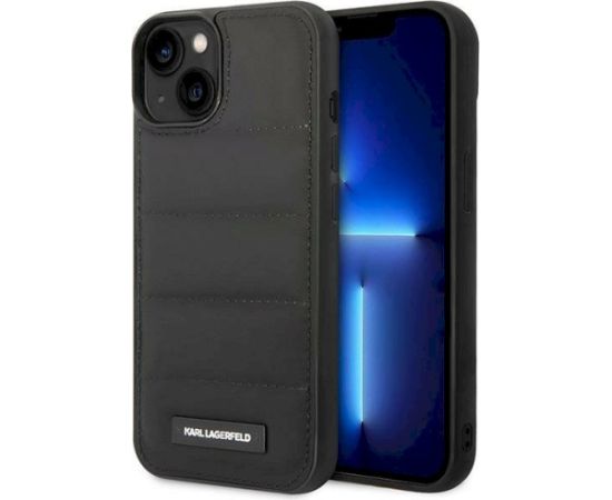 Karl Lagerfeld KLHCP14MPSQAK Puffy Elongated Logo Hardcase Aizsargapvalks priekš iPhone 14 Plus / 15 Plus 6,7" / melns Neoriģinālie Maciņi
