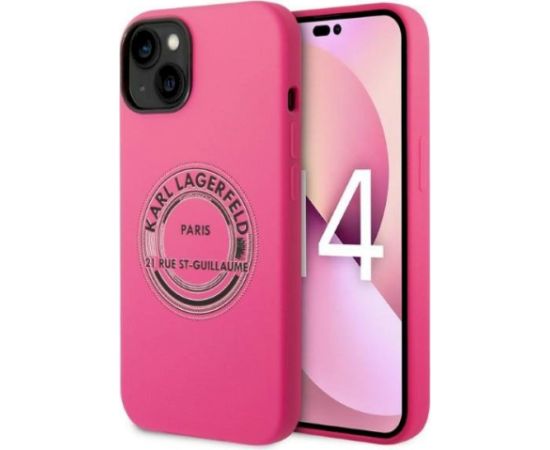 Karl Lagerfeld KLHCP14MSRSGRCF Aizsargapvalks priekš iPhone 14 Plus / 15 Plus 6,7" / rozā Neoriģinālie Maciņi