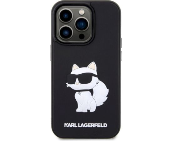 Karl Lagerfeld KLHCP14L3DRKHNK Rubber Choupette 3D Aizsargapvalks priekš iPhone 14 Pro 6.1" / melns Neoriģinālie Maciņi