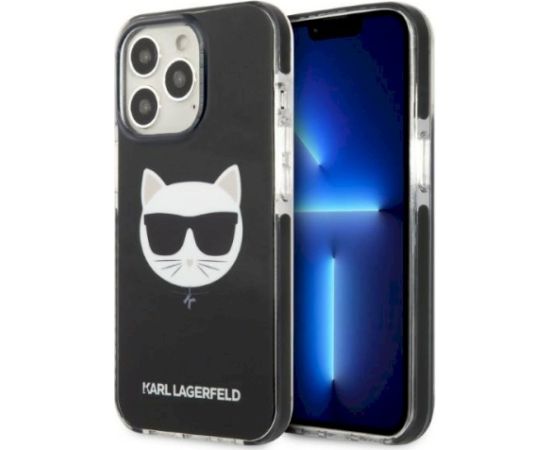 Karl Lagerfeld KLHCP13XTPECK Choupette Head Aizsargapvalks priekš iPhone 13 Pro Max 6,7" / melns Neoriģinālie Maciņi
