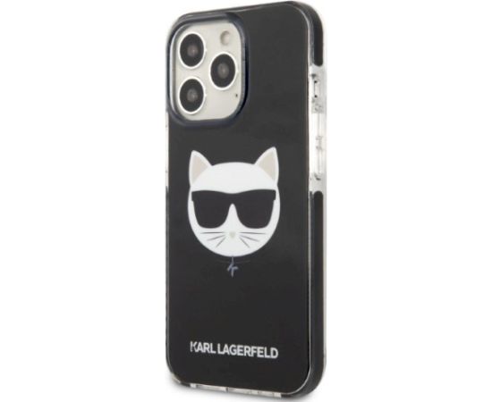 Karl Lagerfeld KLHCP13XTPECK Choupette Head Aizsargapvalks priekš iPhone 13 Pro Max 6,7" / melns Neoriģinālie Maciņi