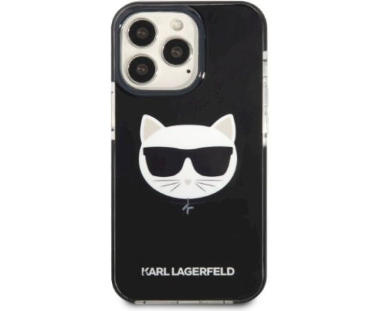 Karl Lagerfeld KLHCP13XTPECK Choupette Head Aizsargapvalks priekš iPhone 13 Pro Max 6,7" / melns Neoriģinālie Maciņi