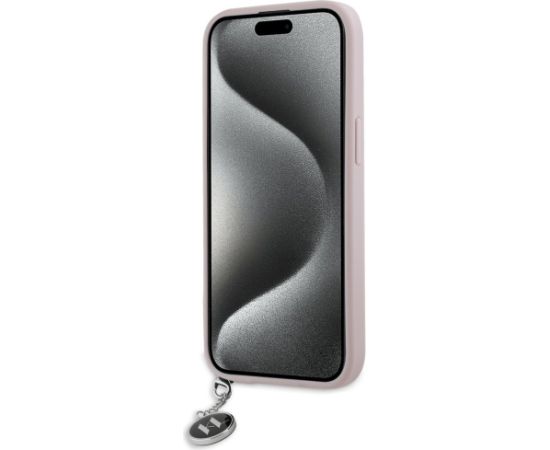 Karl Lagerfeld KLHCP15SPSAKDGCP Hardcase Saffiano Rhinestones Aizsargapvalks priekš iPhone 15 / 14 / 13 6.1" / rozā Neoriģinālie Maciņi