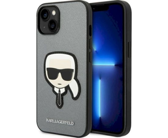 Karl Lagerfeld KLHCP14MSAPKHG Aizsargapvalks priekš iPhone 14 Plus / 15 Plus 6,7" / sudrabains Neoriģinālie Maciņi