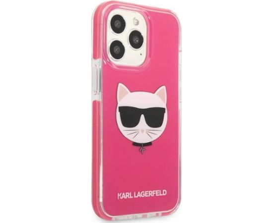 Karl Lagerfeld KLHCP13XTPECPI Aizsargapvalks priekš iPhone 13 Pro Max 6,7" / fuksīna Neoriģinālie Maciņi