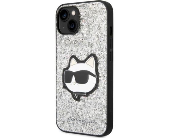 Karl Lagerfeld KLHCP14MG2CPS Hardcase Glitter Choupette Aizsargapvalks priekš iPhone 14 Plus / 15 Plus 6,7" / sudrabs Neoriģinālie Maciņi