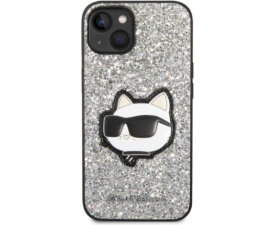 Karl Lagerfeld KLHCP14MG2CPS Hardcase Glitter Choupette Aizsargapvalks priekš iPhone 14 Plus / 15 Plus 6,7" / sudrabs Neoriģinālie Maciņi