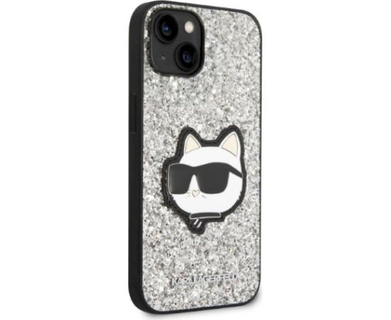 Karl Lagerfeld KLHCP14MG2CPS Hardcase Glitter Choupette Aizsargapvalks priekš iPhone 14 Plus / 15 Plus 6,7" / sudrabs Neoriģinālie Maciņi