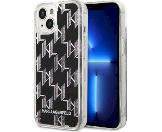 Karl Lagerfeld KLHCP14SLMNMK Hardcase Liquid Glitter Monogram Aizsargapvalks priekš iPhone 14/15/13 6,1" / melns Neoriģinālie Maciņi
