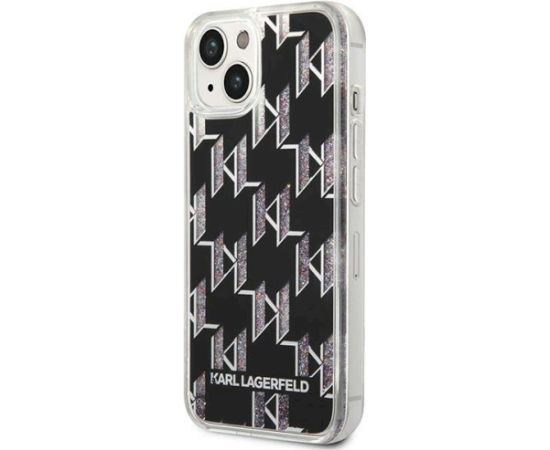 Karl Lagerfeld KLHCP14SLMNMK Hardcase Liquid Glitter Monogram Aizsargapvalks priekš iPhone 14/15/13 6,1" / melns Neoriģinālie Maciņi