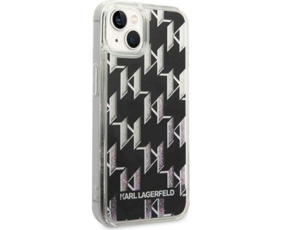 Karl Lagerfeld KLHCP14SLMNMK Hardcase Liquid Glitter Monogram Aizsargapvalks priekš iPhone 14/15/13 6,1" / melns Neoriģinālie Maciņi