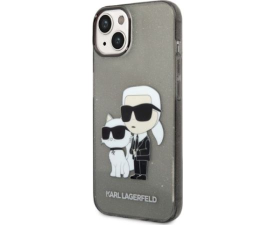 Karl Lagerfeld KLHCP14MHNKCTGK Hardcase Glitter Karl&Choup Aizsargapvalks priekš iPhone 14 Plus/15 Plus 6,7" / melns Neoriģinālie Maciņi