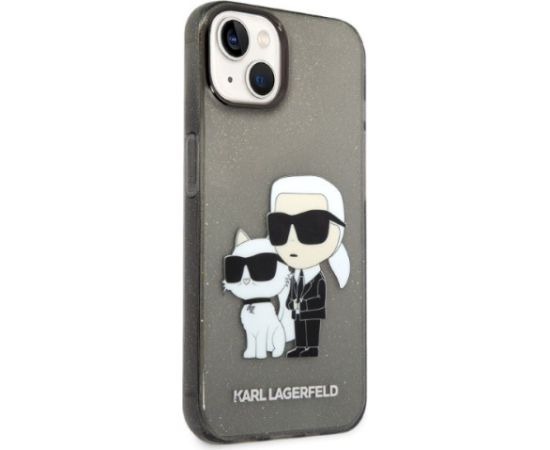 Karl Lagerfeld KLHCP14MHNKCTGK Hardcase Glitter Karl&Choup Aizsargapvalks priekš iPhone 14 Plus/15 Plus 6,7" / melns Neoriģinālie Maciņi