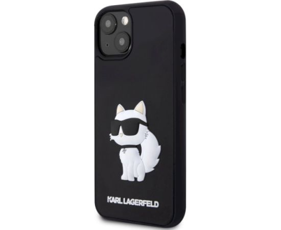Karl Lagerfeld KLHCP14M3DRKHNK Rubber Choupette 3 Aizsargapvalks priekš iPhone 14 Plus / 15 Plus 6.7" / melns Neoriģinālie Maciņi