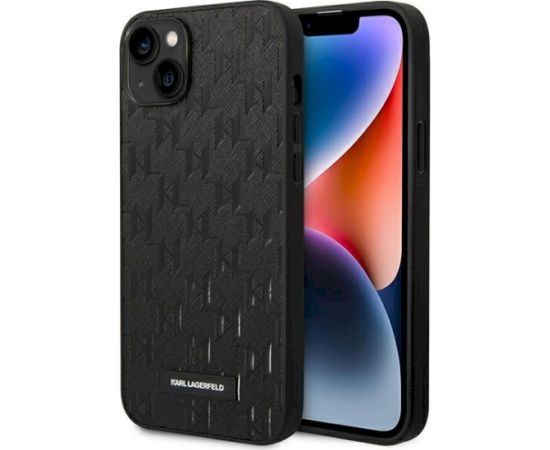 Karl Lagerfeld KLHCP14MSAKLHPK Saffiano Mono Meta Aizsargapvalks priekš iPhone 14 Plus / 15 Plus 6.7" / melns Neoriģinālie Maciņi