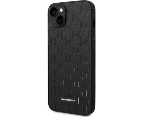 Karl Lagerfeld KLHCP14MSAKLHPK Saffiano Mono Meta Aizsargapvalks priekš iPhone 14 Plus / 15 Plus 6.7" / melns Neoriģinālie Maciņi