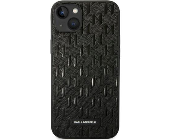 Karl Lagerfeld KLHCP14MSAKLHPK Saffiano Mono Meta Aizsargapvalks priekš iPhone 14 Plus / 15 Plus 6.7" / melns Neoriģinālie Maciņi