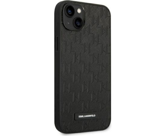 Karl Lagerfeld KLHCP14MSAKLHPK Saffiano Mono Meta Aizsargapvalks priekš iPhone 14 Plus / 15 Plus 6.7" / melns Neoriģinālie Maciņi