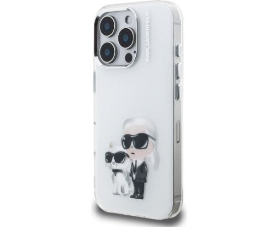 Karl Lagerfeld IML Aquarelle Karl & Choupette & Logo Aizsargapvalks priekš iPhone 16 Pro Max / balts Neoriģinālie Maciņi