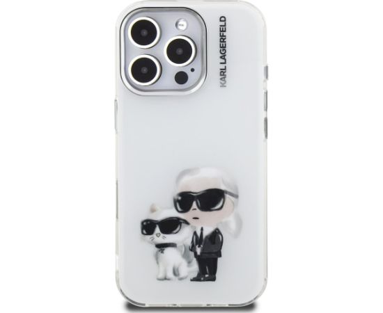 Karl Lagerfeld IML Aquarelle Karl & Choupette & Logo Aizsargapvalks priekš iPhone 16 Pro Max / balts Neoriģinālie Maciņi