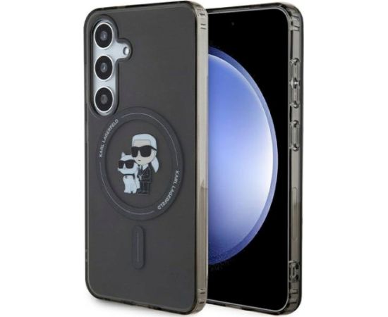 Karl Lagerfeld KLHMS24SHGKCNOK Hardcase IML Karl&Choupette MagSafe Aizsargapvalks priekš Samsung Galaxy S24 / melns Neoriģinālie Maciņi