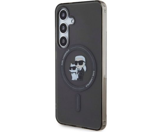 Karl Lagerfeld KLHMS24SHGKCNOK Hardcase IML Karl&Choupette MagSafe Aizsargapvalks priekš Samsung Galaxy S24 / melns Neoriģinālie Maciņi