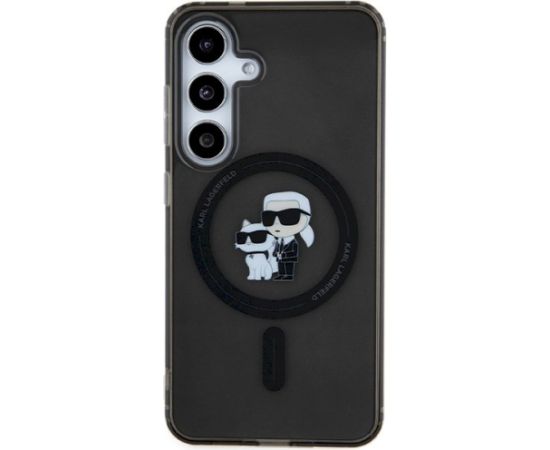 Karl Lagerfeld KLHMS24SHGKCNOK Hardcase IML Karl&Choupette MagSafe Aizsargapvalks priekš Samsung Galaxy S24 / melns Neoriģinālie Maciņi