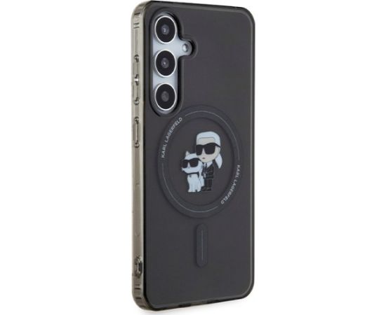 Karl Lagerfeld KLHMS24SHGKCNOK Hardcase IML Karl&Choupette MagSafe Aizsargapvalks priekš Samsung Galaxy S24 / melns Neoriģinālie Maciņi
